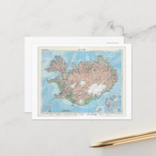 Vintage Karte von Island