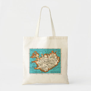 Vintage Karte von ISLAND-Tasche Tragetasche
