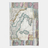 Vintage Karte von Italien (1706) Geschirrtuch (Vertikal)