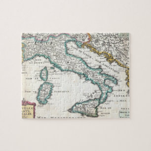 Vintage Karte von Italien (1706) Puzzle
