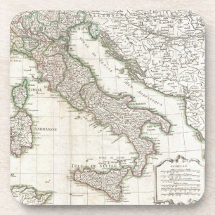 Vintage Karte von Italien (1770) Getränkeuntersetzer