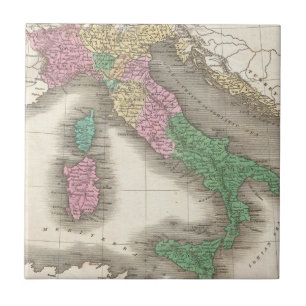 Vintage Karte von Italien (1827) Fliese