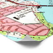 Vintage Karte von Jacksonville Florida (1950) Poster (Ecke)