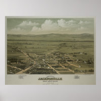 Vintage Karte von Jacksonville OR (1883)
