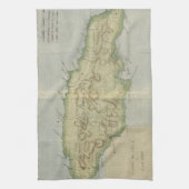 Vintage Karte von Jamaika (1780) Geschirrtuch (Vertikal)