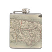 Vintage Karte von Jamaika (1851) Flachmann (Vorderseite)