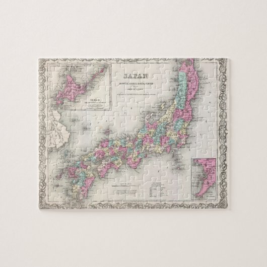 Vintage Karte von Japan (1855) Puzzle (Horizontal)