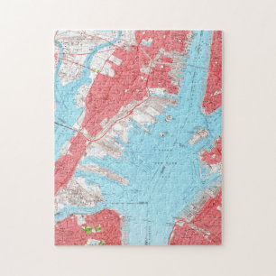 Vintage Karte von Jersey City NJ (1955) 2 Puzzle