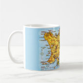 Vintage-Karte von Jersey Kaffeetasse (Links)
