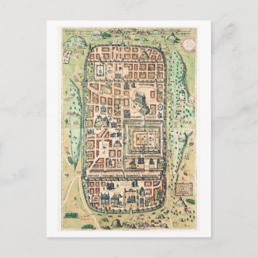 Vintage Karte von Jerusalem Postkarte (Vorderseite)