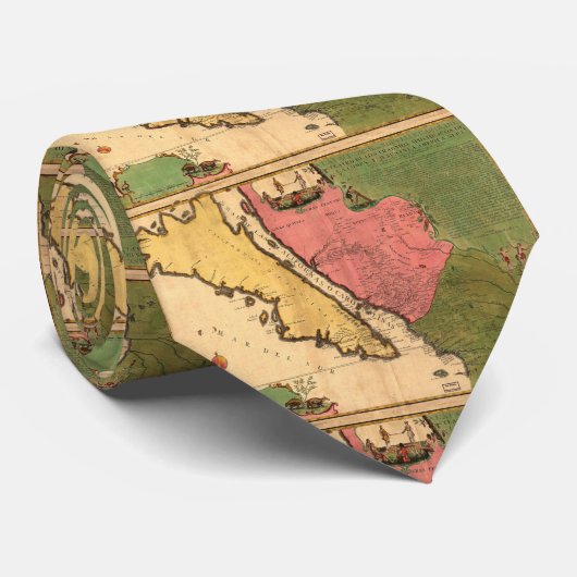 Vintage Karte von Kalifornien (1720) Krawatte (Gerollt)