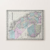 Vintage Karte von Kalifornien (1855) Puzzle (Horizontal)