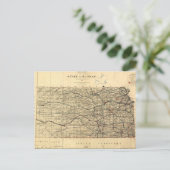 Vintage Karte von Kansas (1884) (Stehend Vorderseite)