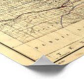 Vintage Karte von Kansas (1884) Poster (Ecke)