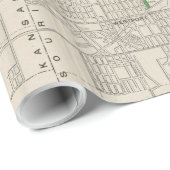 Vintage Karte von Kansas City (1893) Geschenkpapier (Rolleneckpunkt)