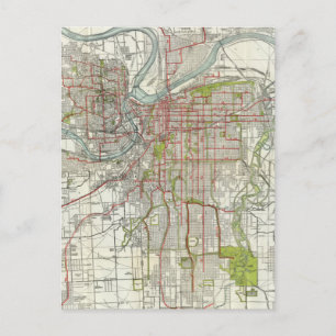 Vintage Karte von Kansas City Missouri (1920)