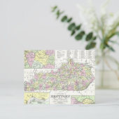 Vintage Karte von Kentucky (1850) (Stehend Vorderseite)