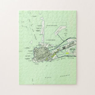 Vintage Karte von Key West Florida (1943) Puzzle