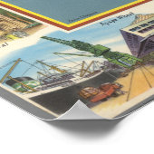 Vintage Karte von Kingsway Lagoon Poster (Ecke)