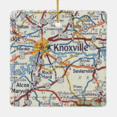 Vintage Karte von Knoxville Keramikornament (Rückseite)