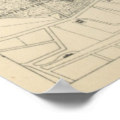 Vintage Karte von Kopenhagen, Dänemark (1886) Poster (Ecke)