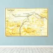 Vintage Karte von Korinth Griechenland (1894) Leinwanddruck (Insitu (Holzboden))