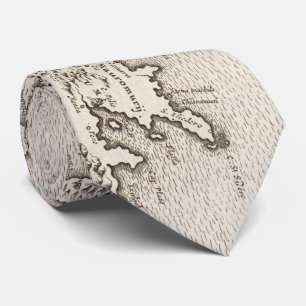 Vintage Karte von Kreta Griechenland (1680) Krawatte