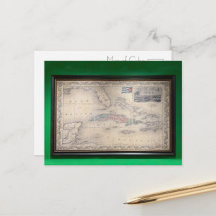 Vintage-Karte von Kuba als Postkarte
