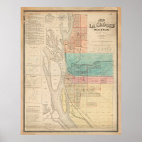 Vintage Karte von La Crosse WI (1874)