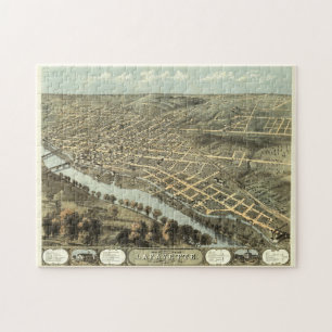 Vintage Karte von Lafayette Indiana (1868) Puzzle