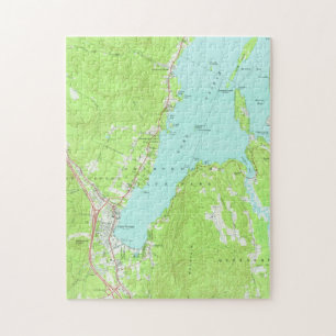 Vintage Karte von Lake George New York (1966) Puzzle