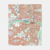 Vintage Karte von Lansing Michigan (1965) Fleecedecke (Vorderseite)