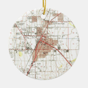 Vintage Karte von Las Vegas Nevada (1952) Keramik Ornament