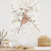 Vintage Karte von Las Vegas Nevada (1952) Poster (Küche)