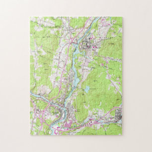 Vintage-Karte von Lebanon & Hanover New Hampshire Puzzle