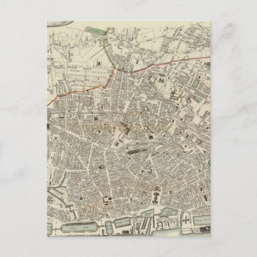 Vintage Karte von Liverpool England (1836) (Vorderseite)