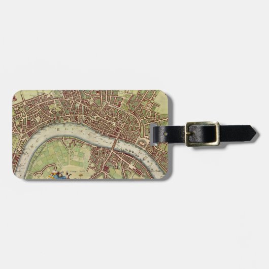 Vintage Karte von London (17. Jahrhundert) Gepäckanhänger (Vorderseite horizontal)