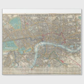 Vintage Karte von London (1848) Geschenkpapier (Flach)