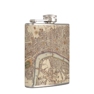 Vintage Karte von London England (1807) Flachmann