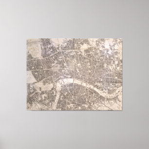 Vintage Karte von London England (1845) Leinwanddruck