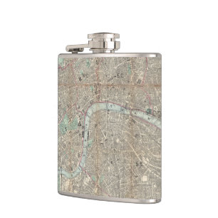 Vintage Karte von London England (1862) Flachmann
