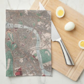 Vintage Karte von London England (1862) Handtuch (Viertel Falte)