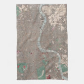 Vintage Karte von London England (1862) Handtuch (Vertikal)