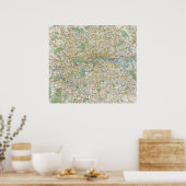 Vintage Karte von London England (1900) Poster (Küche)