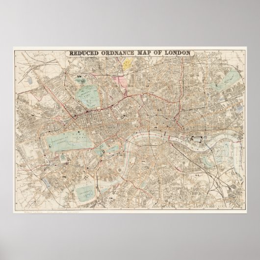 Vintage Karte von London Poster (Vorne)