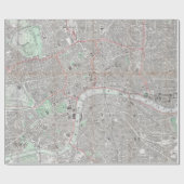 Vintage Karte von London-Stadt Geschenkpapier (Flach)
