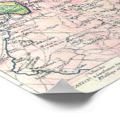 Vintage Karte von London und Umgebung, 1764 Poster (Ecke)