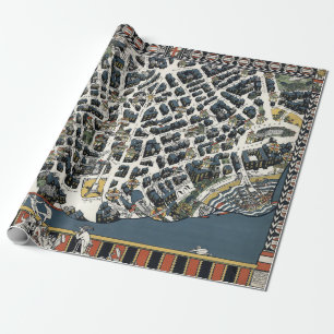 Vintage-Karte von Londons Theaterland 1915 Geschenkpapier
