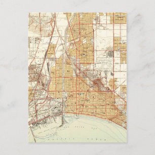 Vintage-Karte von Long Beach California (1949) 2 Postkarte