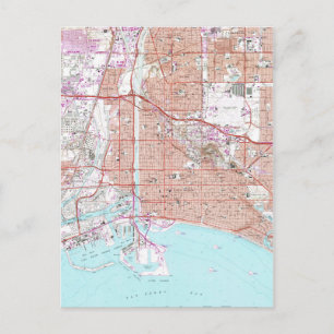 Vintage Karte von Long Beach California (1964)